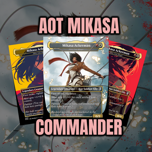 MTG Proxy de Magic: The Gathering Akiri, Line-Slinger – Mikasa Ackerman (Shingeki no Kyojin / Attack on Titan) | 6 Artes Exclusivas a Elegir